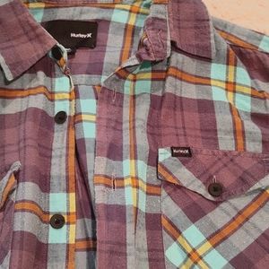 Hurley Mens Medium flannel Button down.